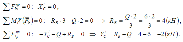 Решение задач по теоретической механике - статика, расчет реакций опор составной конструкции